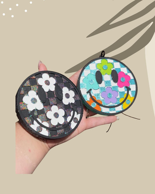 Checkered Flower Smiley